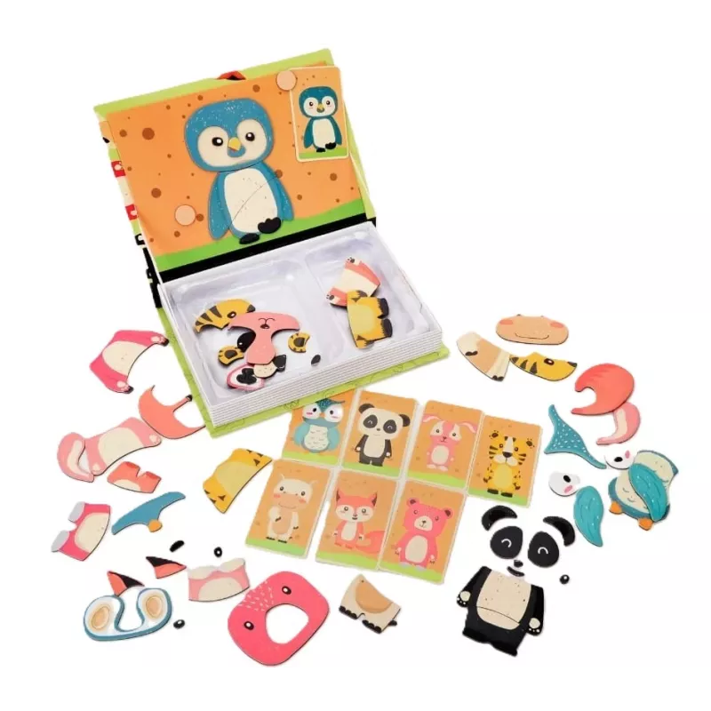 EXTRALINK TOYS Magnetyczna Książka Puzzle Zwierzęta 68 Elementów