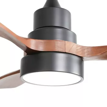 Extralink Walnut Dark 48 inteligentny sufitowy wentylator WiFi z oświetleniem LED, ciemny orzech, 122cm, aplikacja Tuya, pilot, silnik DC, 6 prędkości, ściemnianie, kompatybilny z Alexa i Google
