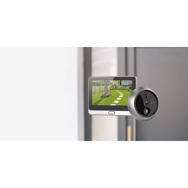 Ezviz CS-CP4 cyfrowy wizjer drzwiowy Wi-Fi 2 MP z wyświetlaczem 4,3 cala, srebrny
