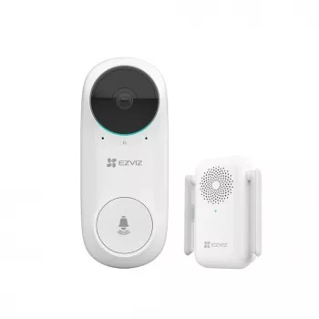 EZVIZ DB2C Bezprzewodowy Wideodomofon 1080p Full HD, 160° FoV, Noktowizja, Dwukierunkowa Komunikacja, IP65, Zasilany Bateryjnie, Współpracuje z Alexa/Google Assistant