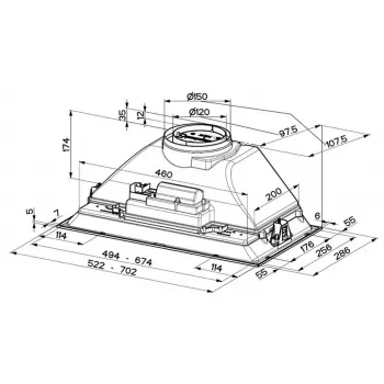 Faber Inka Smart C BK A52 Okap kuchenny do zabudowy (52 cm, czarny, 330 m³/h, LED)