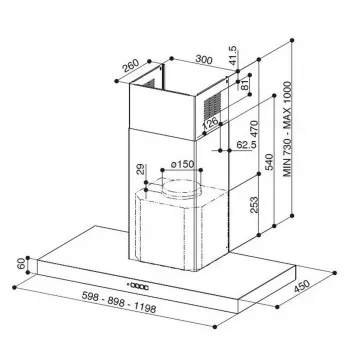 Faber Stilo Comfort BK Matt A90 90cm Okap kominowy do montażu na ścianie, czarny mat, 670m³/h