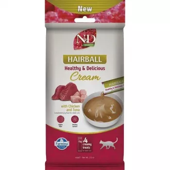FARMINA N&D Quinoa Cat Hairball Cream with Chicken & Tuna Box – Cat Treat – 4x15g