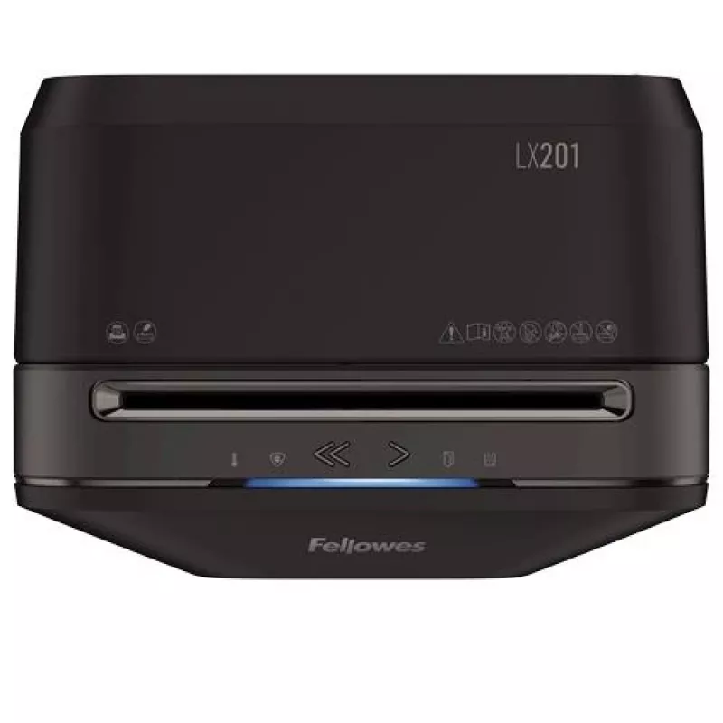Niszczarka Fellowes Powershred LX201 Micro-Cut, czarna, 10 arkuszy, poziom bezpieczeństwa P-5, pojemnik 22 l