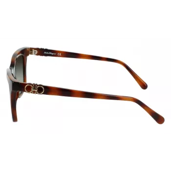 Okulary przeciwsłoneczne Ferragamo SF1027S-214 dla kobiet, Havana, acetat, kwadratowe, brązowy gradient, 55mm