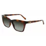 Okulary przeciwsłoneczne Ferragamo SF1027S-214 dla kobiet, Havana, acetat, kwadratowe, brązowy gradient, 55mm