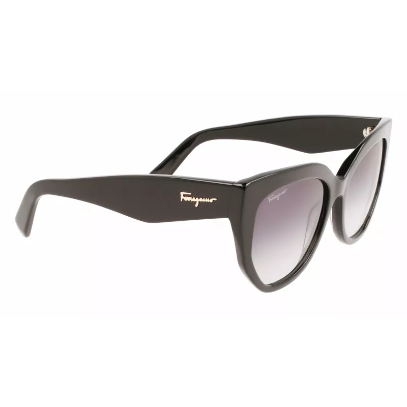FERRAGAMO SF1061S-001 Okulary przeciwsłoneczne damskie Czarny Szary 56/18/145 mm