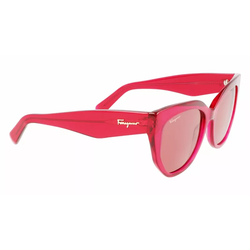 FERRAGAMO SF1061S-613 Damskie okulary przeciwsłoneczne kocie oko Havana brązowy gradient 56/18/145 mm