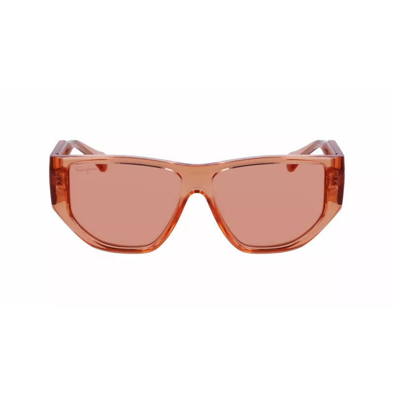 Ferragamo SF1077S-838 Unisex Sunglasses Pilot Shiny Rose Gold Brown Gradient 56/13/140 mm