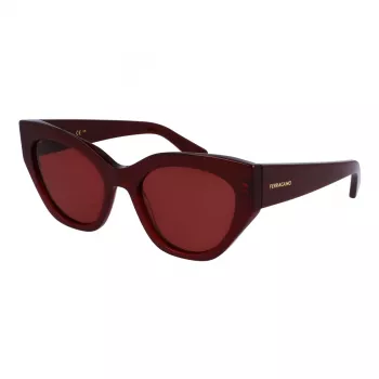 FERRAGAMO SF1107S552065 Damskie kwadratowe okulary przeciwsłoneczne z acetatu Havana Brown Gradient 55/20/140 mm