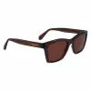 FERRAGAMO SF2001S-232 Unisex Okulary Przeciwsłoneczne Havana Brązowa Kwadratowa Oprawka Acetatowa Brązowe Szkła 54/20/145 mm