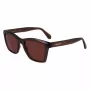 FERRAGAMO SF2001S-232 Unisex Okulary Przeciwsłoneczne Havana Brązowa Kwadratowa Oprawka Acetatowa Brązowe Szkła 54/20/145 mm