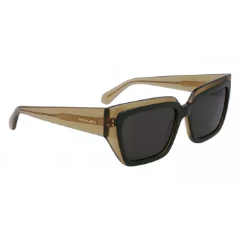 FERRAGAMO SF2002S-327 Okulary przeciwsłoneczne damskie Havana Acetate Brązowy Gradient 55mm