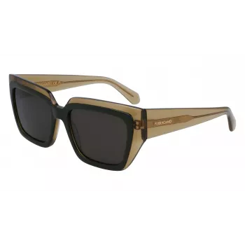 FERRAGAMO SF2002S-327 Okulary przeciwsłoneczne damskie Havana Acetate Brązowy Gradient 55mm