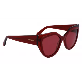 FERRAGAMO SF2004S-618 Damskie okulary przeciwsłoneczne Motylkowe Havana Acetat Brązowe Gradientowe Szkła 53/18/140 mm