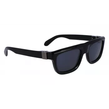 FERRAGAMO SF2009S-001 Okulary przeciwsłoneczne męskie - czarna oprawka szare szkła 56/21/145 mm