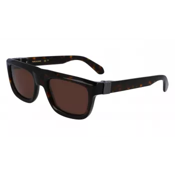 FERRAGAMO SF2009S-242 Okulary przeciwsłoneczne męskie kwadratowe z acetylenu Havana Brązowy Gradient 56/21/145 mm