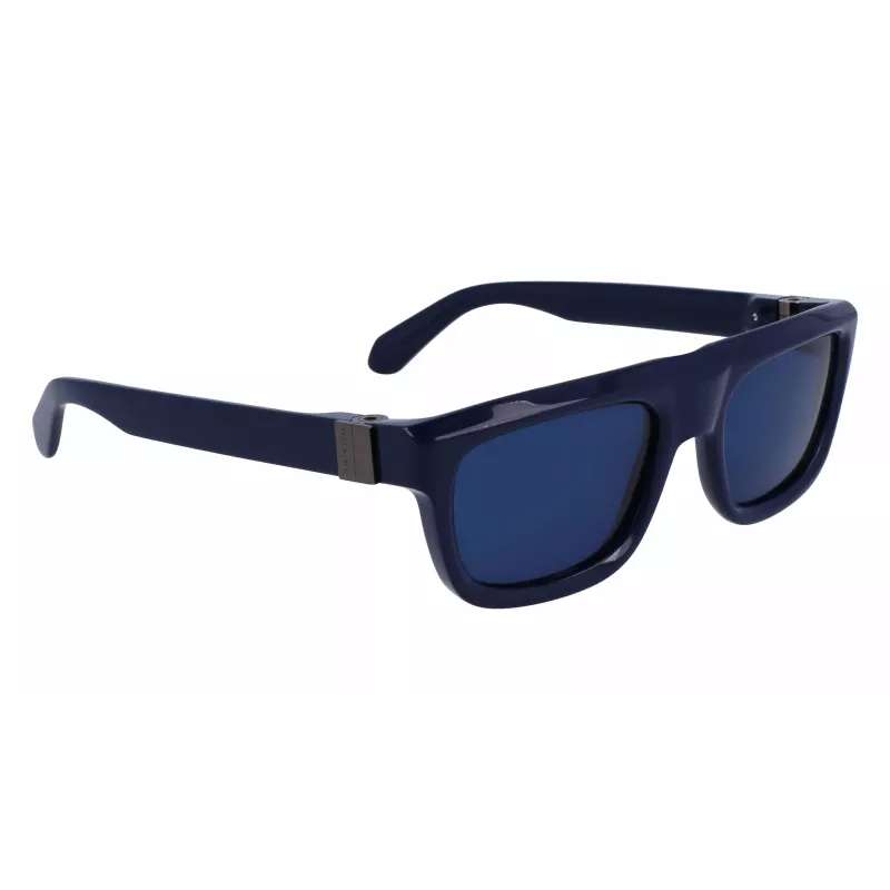 FERRAGAMO SF2009S-414 Męskie prostokątne okulary przeciwsłoneczne z acetylocelulozy - brązowe szkła - 56/21/145 mm