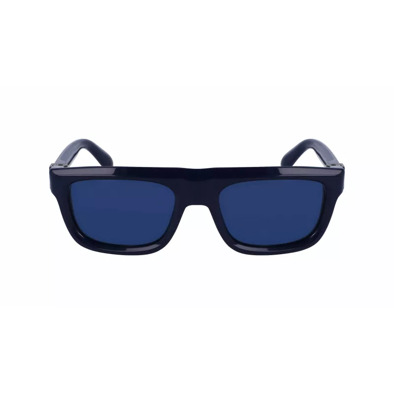 FERRAGAMO SF2009S-414 Męskie prostokątne okulary przeciwsłoneczne z acetylocelulozy - brązowe szkła - 56/21/145 mm