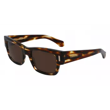 Okulary przeciwsłoneczne FERRAGAMO SF2011S-216 dla mężczyzn, Dark Havana, brązowy gradient, 53mm