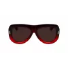 Okulary przeciwsłoneczne FERRAGAMO SF2029SE-615 dla kobiet - czerwona oprawka acetatowa, szare soczewki gradientowe, 57mm