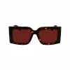 FERRAGAMO SF2032S-242 Okulary przeciwsłoneczne damskie Havana Acetate Kwadratowa oprawka Brązowe soczewki gradientowe 55/19/140 mm