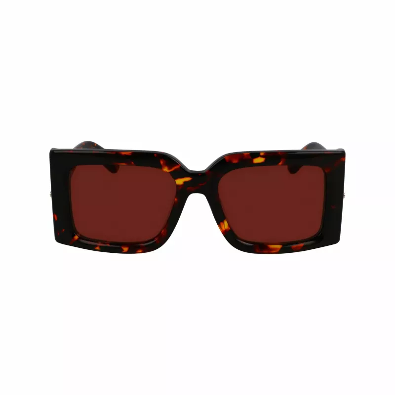 FERRAGAMO SF2032S-242 Okulary przeciwsłoneczne damskie Havana Acetate Kwadratowa oprawka Brązowe soczewki gradientowe 55/19/140 mm