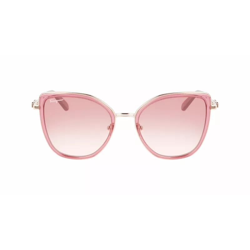 Okulary przeciwsłoneczne FERRAGAMO SF293S-774 damskie, oprawka Havana acetat, soczewki brązowe gradientowe 54/19/140 mm