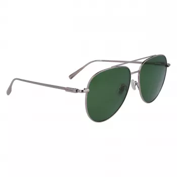 Okulary przeciwsłoneczne męskie FERRAGAMO SF308S-44 - brązowa oprawka z acetatu Havana, szare soczewki poliwęglanowe, ochrona UV400