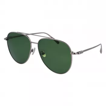 Okulary przeciwsłoneczne męskie FERRAGAMO SF308S-44 - brązowa oprawka z acetatu Havana, szare soczewki poliwęglanowe, ochrona UV400