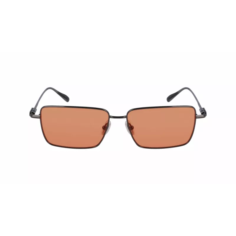 Okulary przeciwsłoneczne Ferragamo SF309S5715017 dla mężczyzn - czarna oprawka acetatowa, szare soczewki poliwęglanowe, 57mm