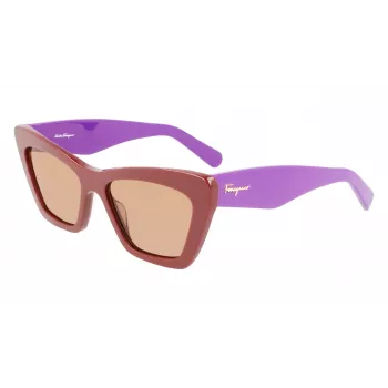 Okulary przeciwsłoneczne FERRAGAMO SF929S-209 damskie, Havana, motylkowe, acetat, brązowy gradient 55/17/145 mm