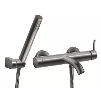 FERRO BCK11GM Bateria wannowa ścienna z zestawem prysznicowym, kolor gun metal