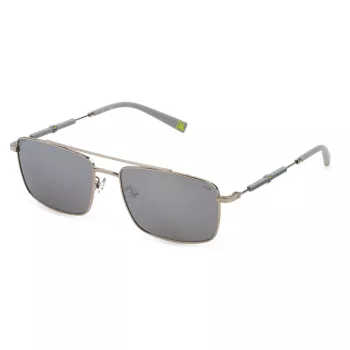 Okulary przeciwsłoneczne FILA męskie SFI116V57579X - czarna oprawka, szare szkła, 57 mm