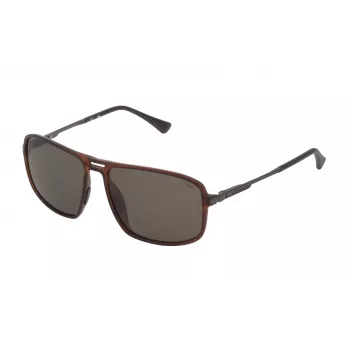 FILA SF9329-587F7P Okulary przeciwsłoneczne męskie polaryzacyjne - czarna oprawka, szare szkła 58/15/140 mm