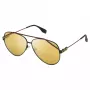 FILA SFI018-61531G Męskie okulary przeciwsłoneczne prostokątne czarno-szare UV400 61/11/140 mm