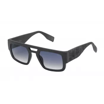 FILA SFI085500968 Męskie okulary przeciwsłoneczne prostokątne - czarna oprawka, szare szkła 50/23/145 mm