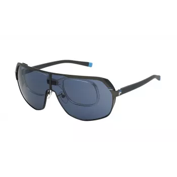 FILA SFI125990627 Okulary przeciwsłoneczne sportowe męskie - czarna oprawka, soczewki dymione, UV400
