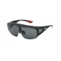 FILA SFI126-99U28P Okulary przeciwsłoneczne unisex - Matowa czarna oprawka, szare soczewki polaryzacyjne, UV400, styl tarczy