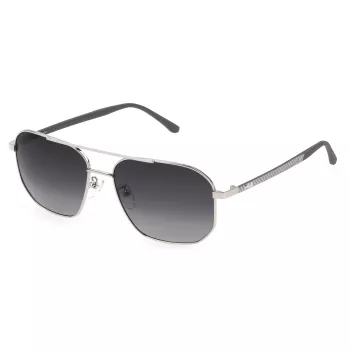 FILA SFI300V58579P Męskie Okulary Przeciwsłoneczne Polaryzacyjne - Czarna Oprawka Szare Szkła 58/16/140 mm