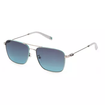 FILA SFI456-580579 Męskie okulary przeciwsłoneczne prostokątne - czarna oprawka, soczewki dymne, ochrona UV400