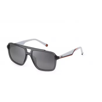 FILA SFI460-574ALP Unisex Okulary Przeciwsłoneczne Prostokątne - Oprawka Acetatowa Havana/Brąz, Brązowe Soczewki Poliwęglanowe, Ochrona UV400