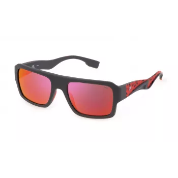 FILA SFI462-56I41P Męskie okulary przeciwsłoneczne z polaryzacją, czarna oprawka, szare szkła, 56/20/145 mm