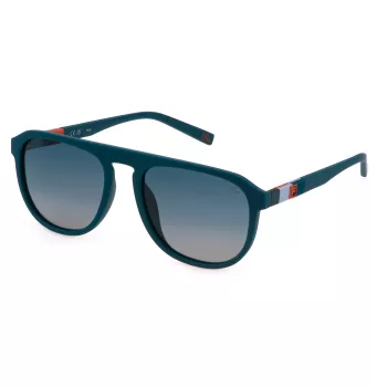 FILA Unisex SFI528-566EMP Okulary przeciwsłoneczne - Prostokątna oprawka pełna z tworzywa sztucznego - Ochrona UV400 - 56/19/145 mm