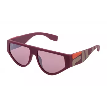FILA Unisex Okulary Przeciwsłoneczne SF936457L62X - Czarna Prostokątna Oprawka z Szarymi Soczewkami Poliwęglanowymi, Ochrona UV400