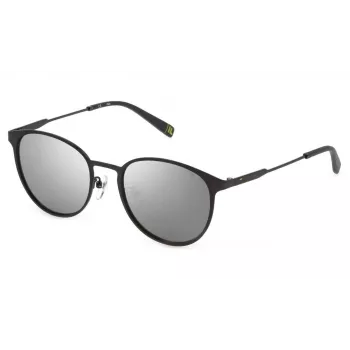 Okulary przeciwsłoneczne FILA unisex SFI217-52627X - prostokątna oprawka plastikowa z szarymi soczewkami poliwęglanowymi, ochrona UV400, 55/15/145 mm