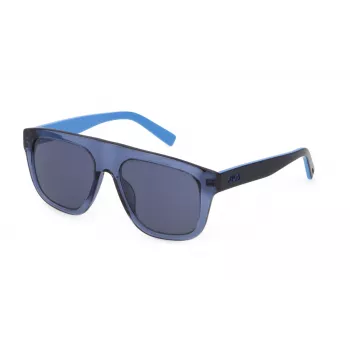 FILA Unisex Okulary Przeciwsłoneczne SFI220-540T31 - Prostokątna Czarna Oprawka, Soczewki Dymne, Ochrona UV400