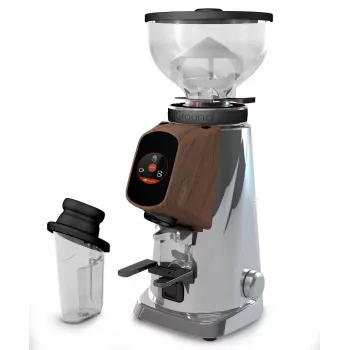 Młynek do kawy Fiorenzato AllGround Matowy Chrom Dąb 230V EU Dark-T Titan