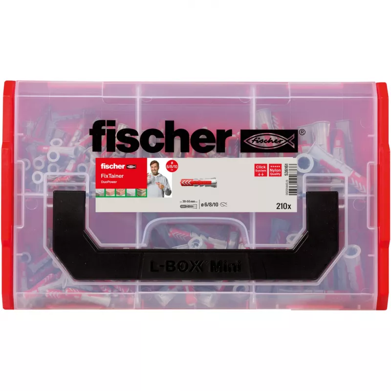 Fischer 536161 Kołek rozporowy / wkrętowy DUOPOWER 6 x 30 mm, 210 sztuk