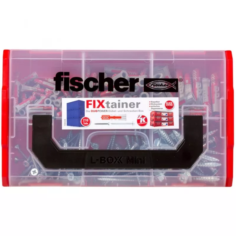 Fischer DUO-Line zestaw kołków rozporowych i wkrętów, 105 elementów, DUOPOWER i DUOTEC 535969